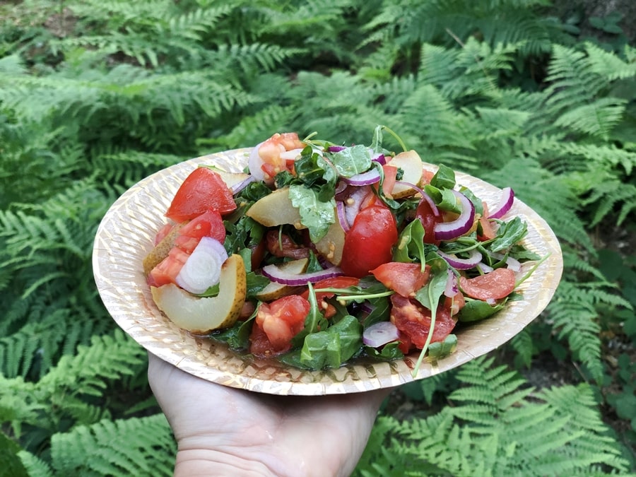 dania które możesz zrobić w kamperze lesna salatka